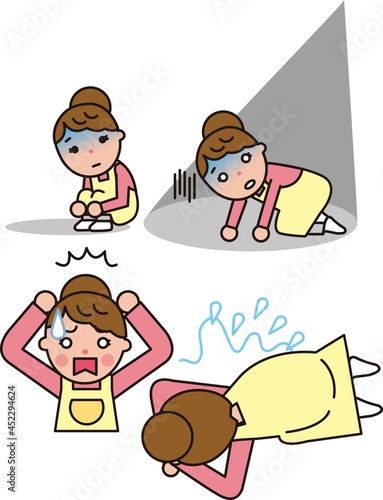 女性介護士の苦労と心理的負担素材セット