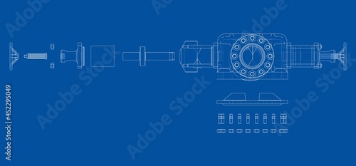 Blowout preventer. Vector rendering of 3d