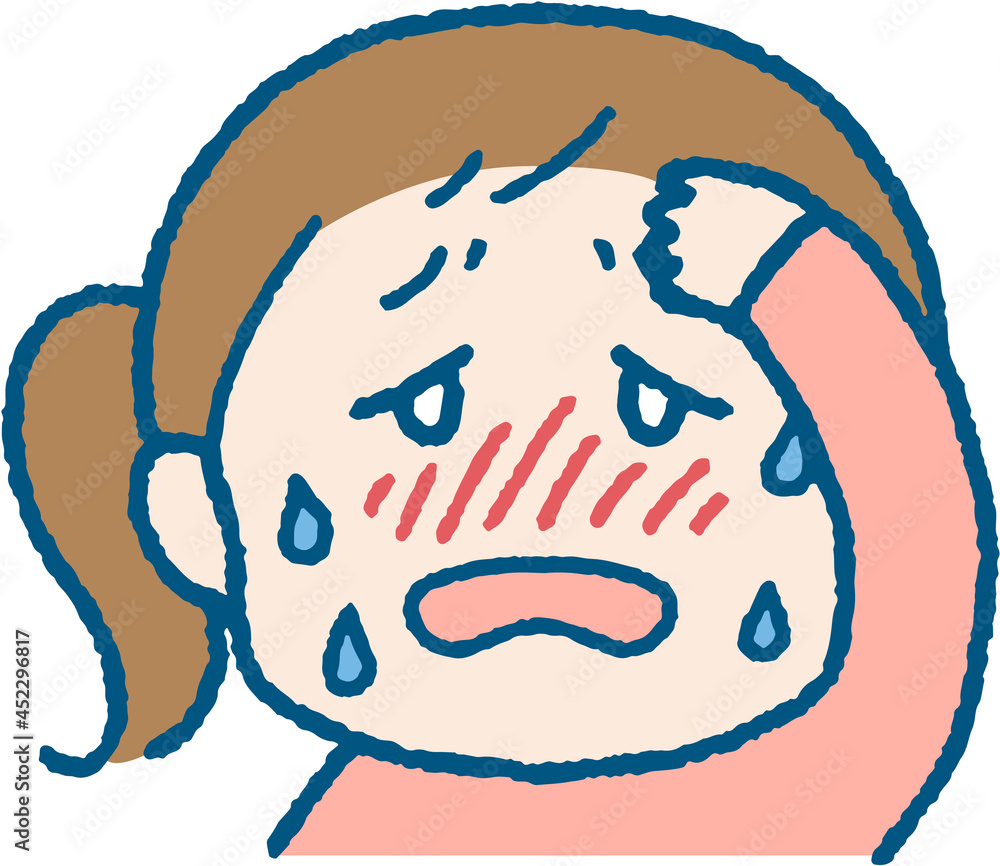 熱を出した女の子のイラスト 熱を出した女の子のイラスト