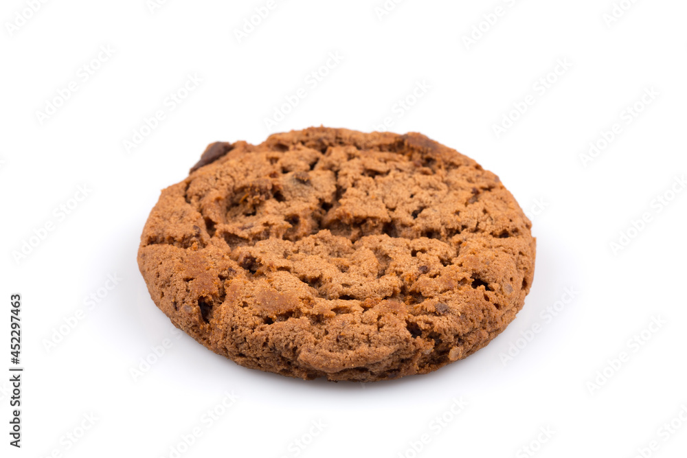 Chocolate chip cookie isolated on white