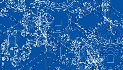 Valves and other industrial equipment. Vector