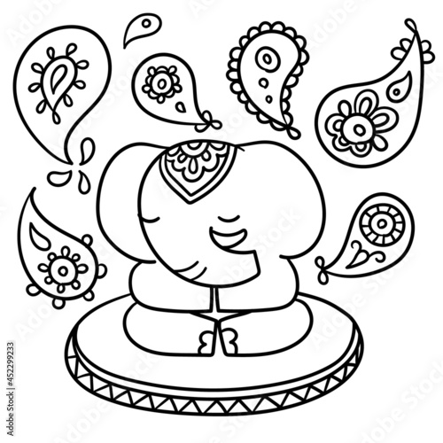 Hand-drawn illustration of an elephant.