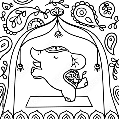 Vector hand drew India elephant