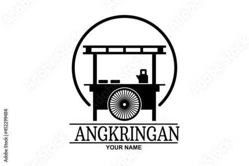 Vector Illustration for Angkringan food stall logo. Angkringan is a traditional food stall in Indonesia. Suitable for angringan food stall and cafe. photo