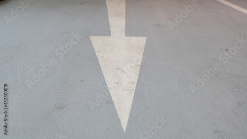 Forward signs on the road . Directional sign