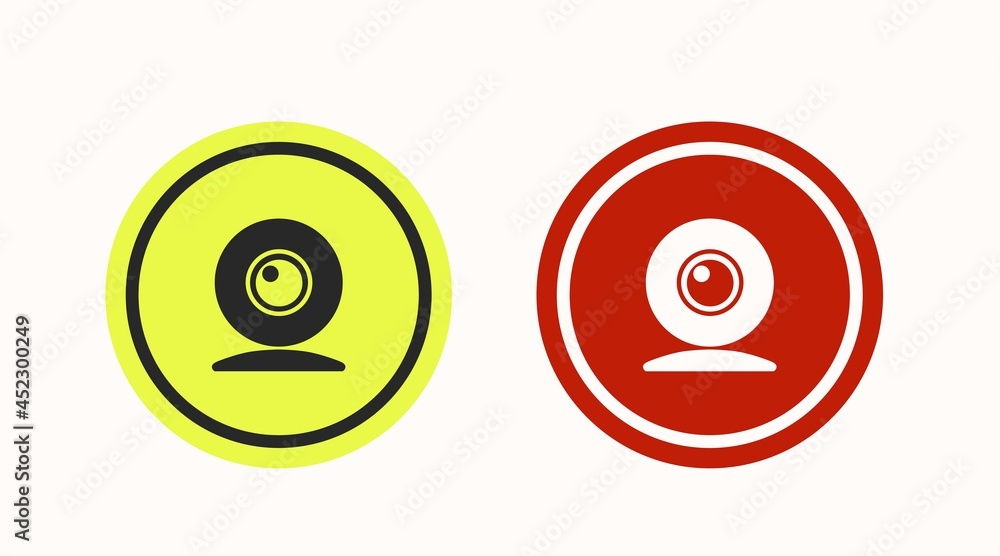 Security Camera Icon Set. Vector isolated rounded illustration set of a security camera Security Camera Icon Set. Vector isolated rounded illustration set of a security camera
