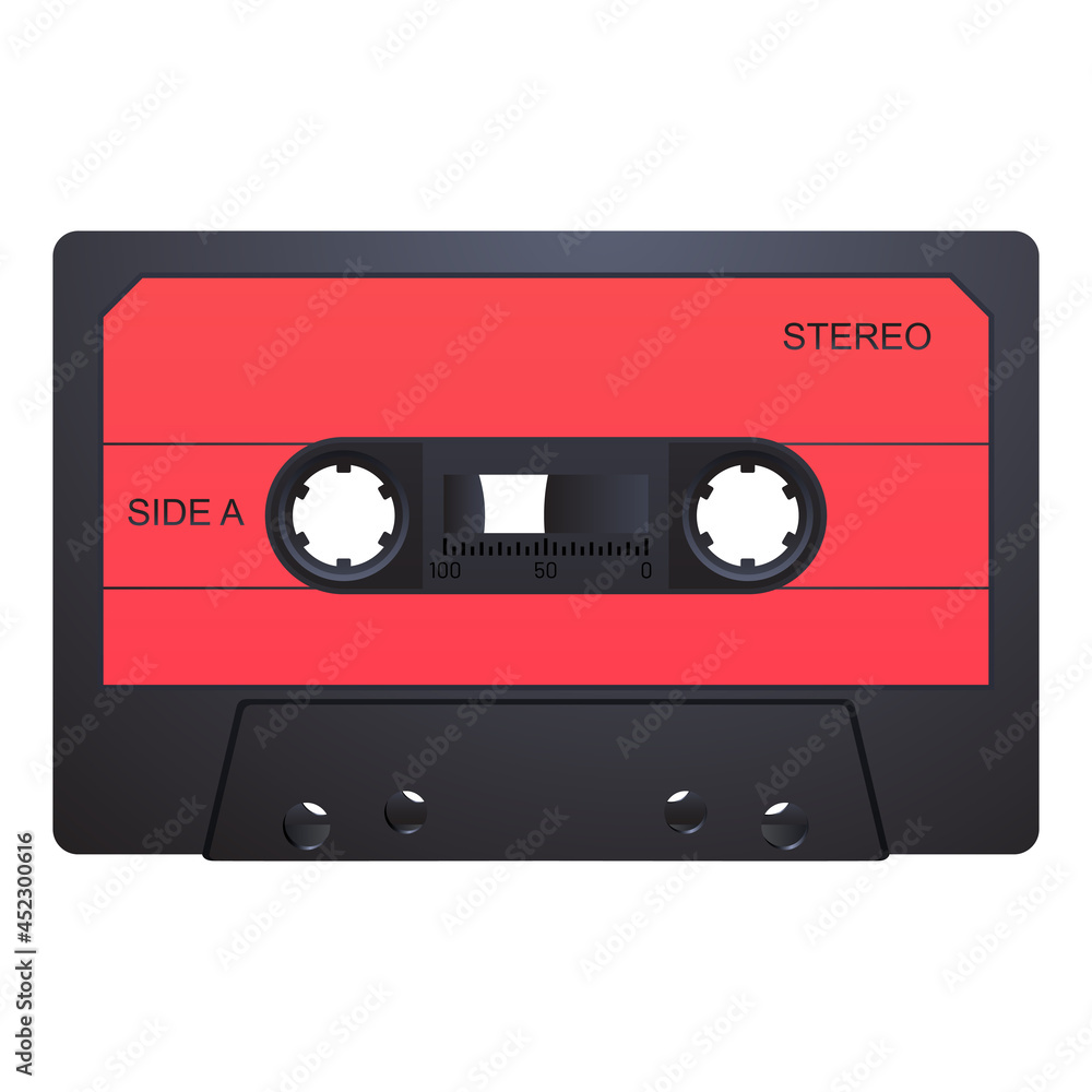 Obraz premium Vintage audio cassette on a plain backgrounds