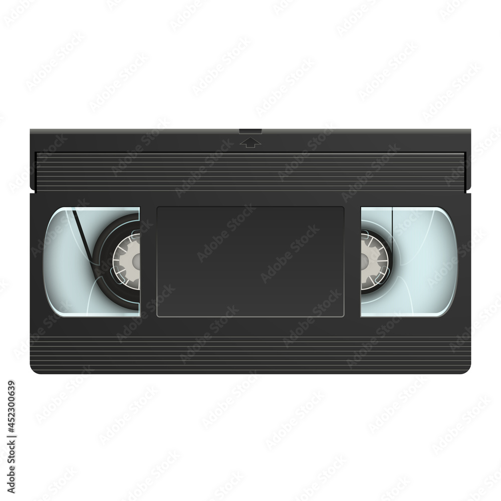 Fototapeta premium VHS video cassette on a white backgrounds
