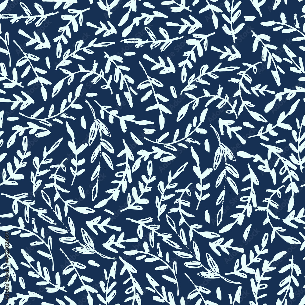 Seamless pattern with smal branches, twigs. Vector illustration on dark backgroud for surface design and other design projects Seamless pattern with smal branches, twigs. Vector illustration on dark backgroud for surface design and other design projects