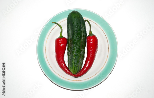cucumber and hot red pepper