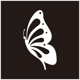 Butterfly vector icon illustration sign on black background
