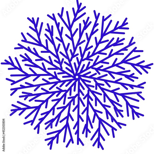 Snowflake for winter postcard design, graphic design and factory products. New Year theme. Mood for Christmas.