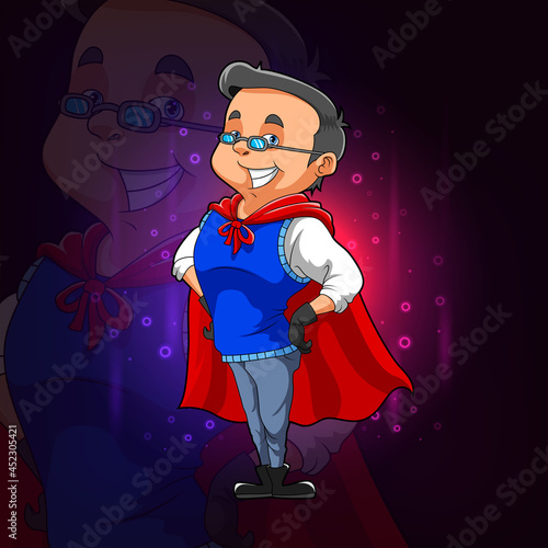 The super employee with the vest inspiration esport logo design