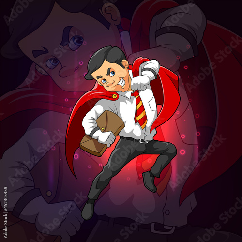The super officer with the t-shirt for esport mascot inspiration