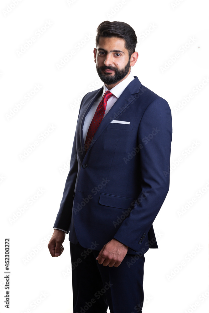 A young man wearing suit on a white background A young man wearing suit on a white background