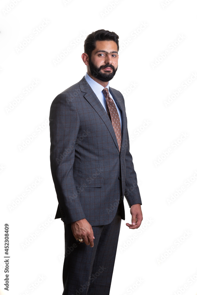 A young man wearing suit on a white background A young man wearing suit on a white background