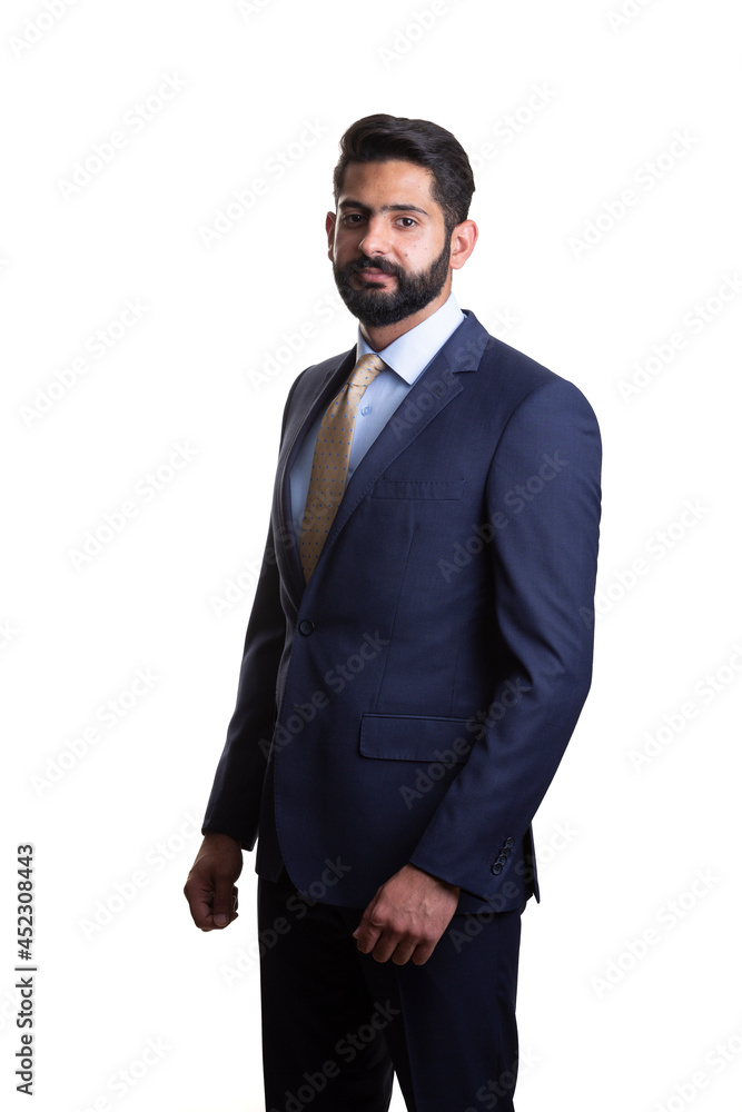A young man wearing suit on a white background A young man wearing suit on a white background