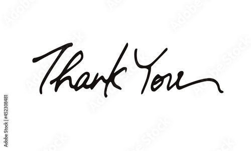 Thank you,lettering,pen,vector,hand written,black ink,white background 