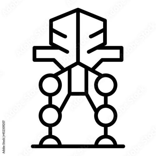 Artificial exoskeleton icon outline vector. Robot suit. Body tech