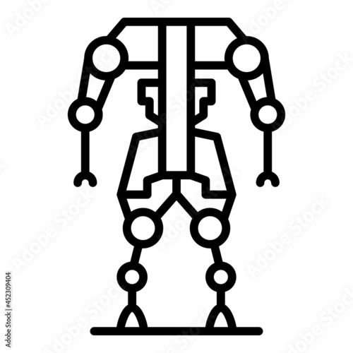 Body tech icon outline vector. Exoskeleton suit. Artificial man