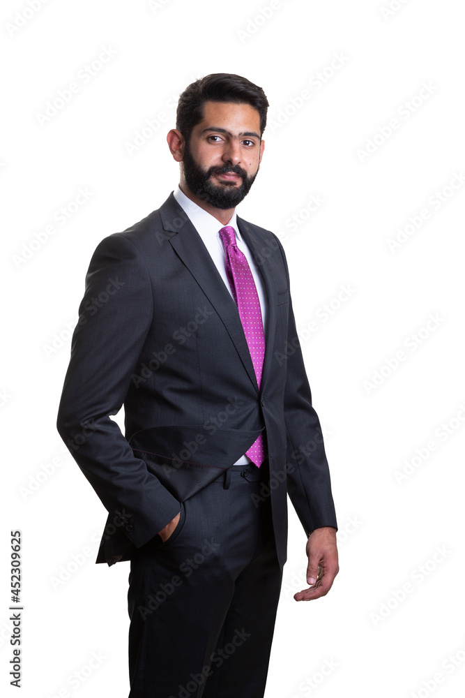 A young man wearing suit on a white background A young man wearing suit on a white background