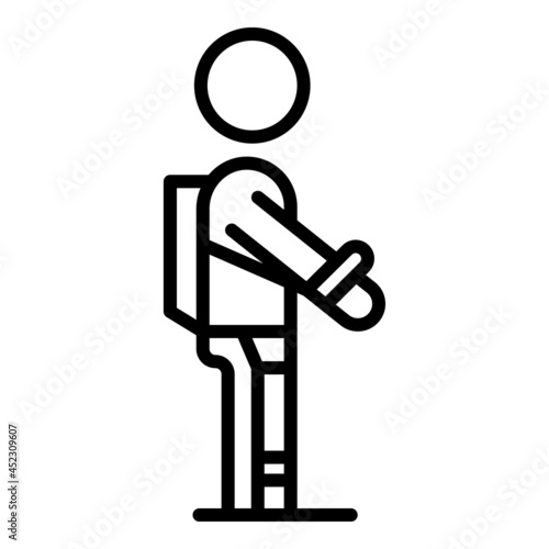 Worker exosuit icon outline vector. Exoskeleton suit. Robot man