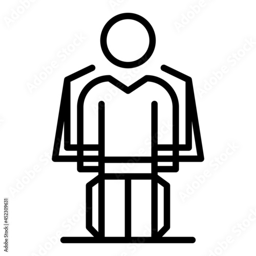 Fly exosuit icon outline vector. Exoskeleton robot. Artificial suit