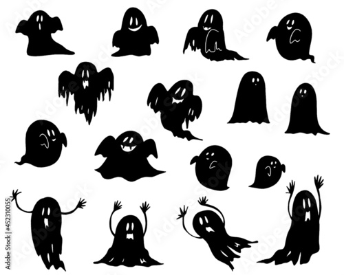 おばけのシルエットイラスト