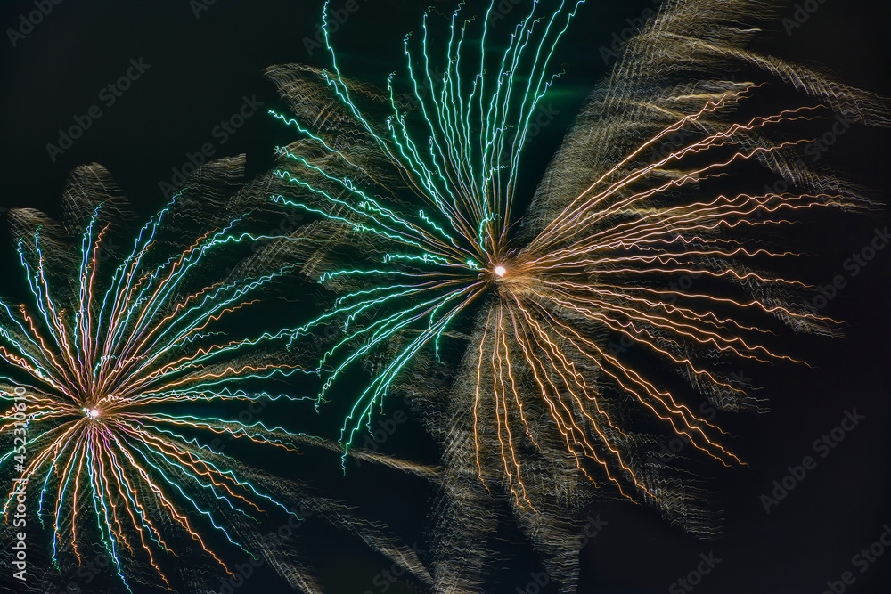 Fototapeta premium New Year's festive fireworks.
