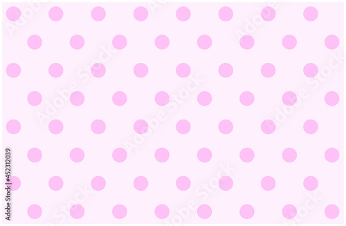 ピンク色の水玉模様の背景イラスト。ピンクのドット柄。 