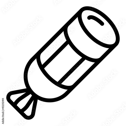 Half sausage icon outline vector. German food. Bratwurst bbq