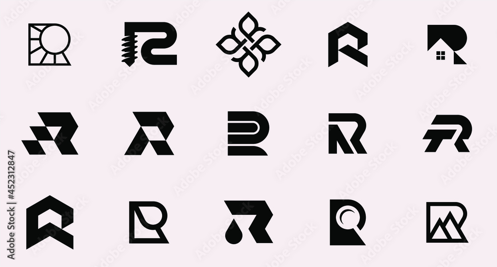 letter R Logo type template set
