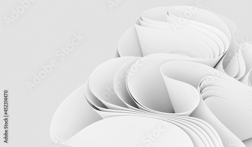 Fototapeta Naklejka Na Ścianę i Meble -  3D illustration White abstract texture. paper art style can be used in cover design, website backgrounds or advertising.