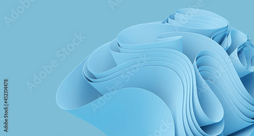 Fototapeta Naklejka Na Ścianę i Meble -  3D illustration Blue abstract texture. paper art style can be used in cover design, website backgrounds or advertising.
