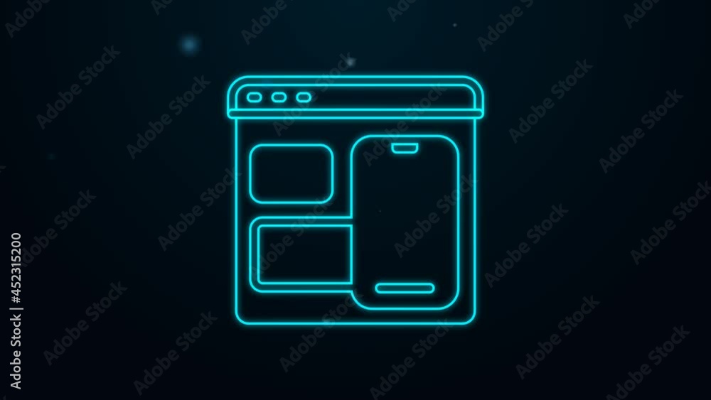 Glowing neon line Software, web developer programming code icon isolated on black background. Javascript computer script random parts of program code. 4K Video motion graphic animation Glowing neon line Software, web developer programming code icon isolated on black background. Javascript computer script random parts of program code. 4K Video motion graphic animation