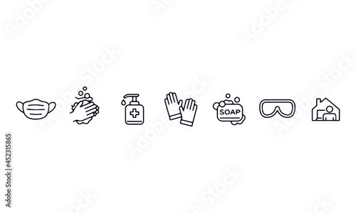 virus   Icon Set and Prohibited Signs,Set of prohibiting icons