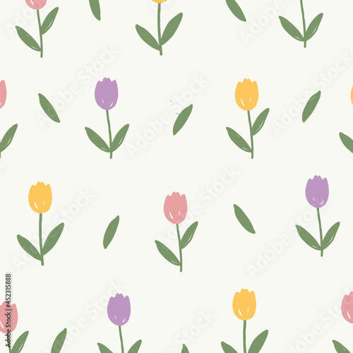 tulip flower pattern, tulipBackground vector