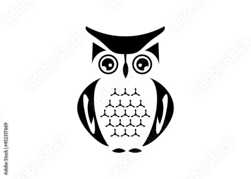 owl on a white background. Flat style.