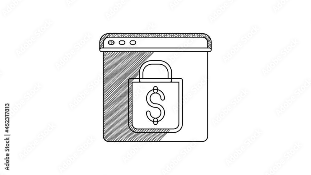 Black line Online shopping on screen icon isolated on white background. Concept e-commerce, e-business, online business marketing. 4K Video motion graphic animation Black line Online shopping on screen icon isolated on white background. Concept e-commerce, e-business, online business marketing. 4K Video motion graphic animation