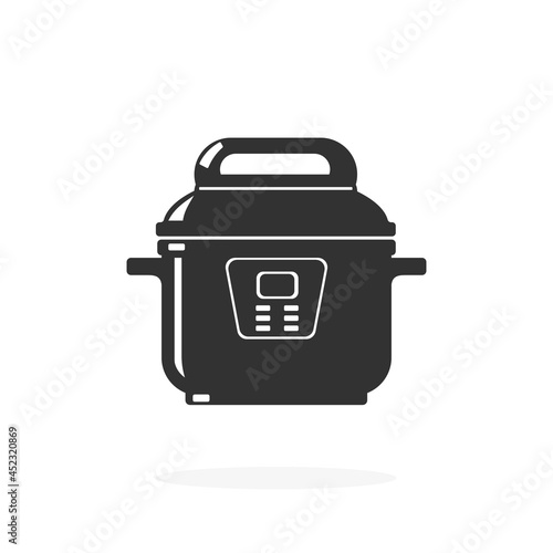 Pressure Cooker Saucepan Icon With Digital Keypad and controls Domestic Household Appliance Vector illustration Concept