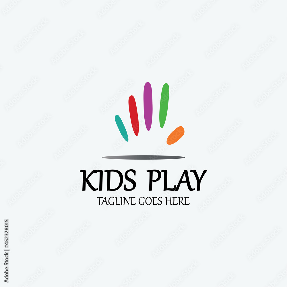 Kids play logo design template. Vector illustration Kids play logo design template. Vector illustration