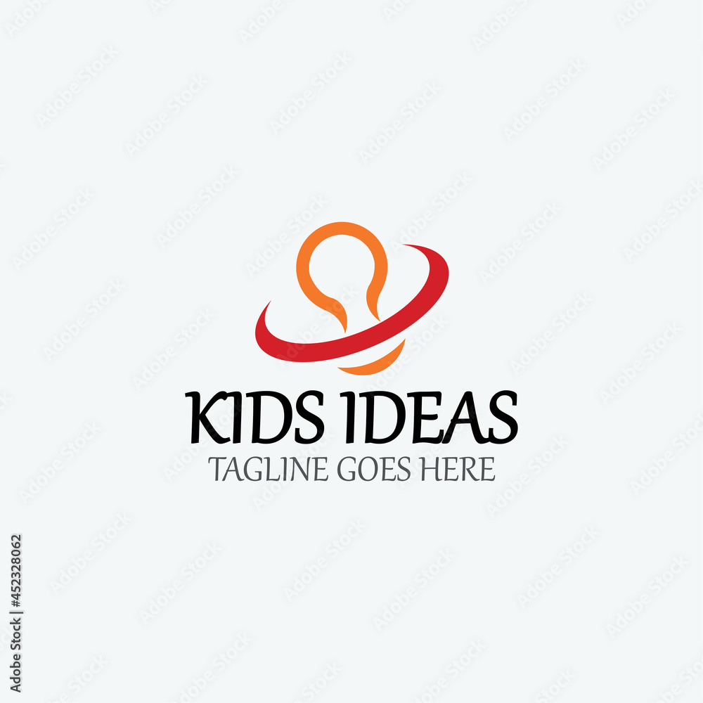Kids ideas logo design template. Vector illustration Kids ideas logo design template. Vector illustration