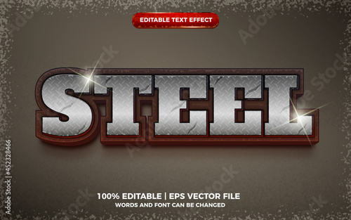Metal steel 3d editable text effect