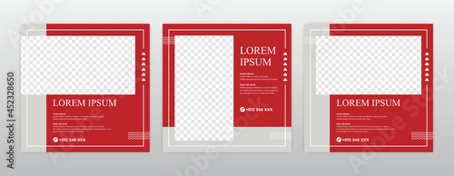 set of social media post template