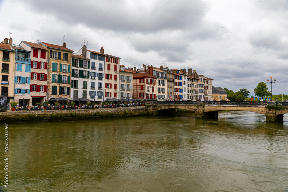 Nive Riverbank in Bayonne, Pyrénées-Atlantiques, Basque Country, France