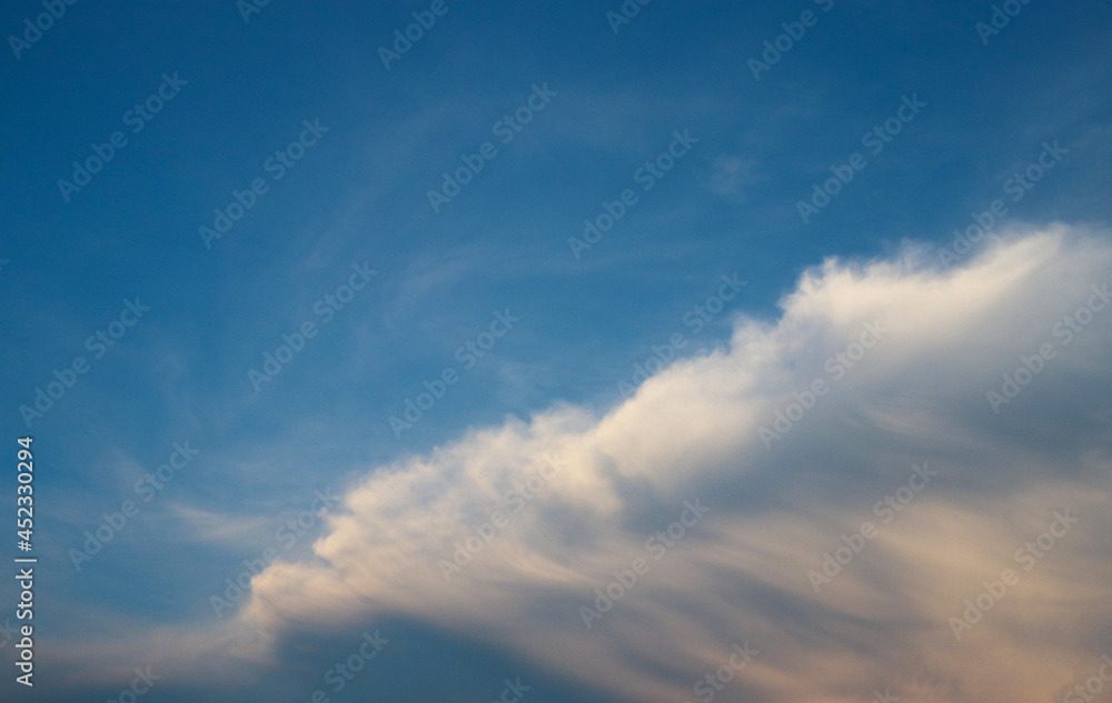 Blue sky in the evening beautiful with  soft cloudy nature view background