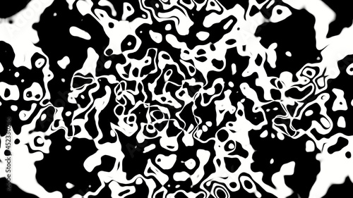 Abstract Pattern Background  White Black Symmetrical Complex Messy Shapes   Gray Background  3D Illustration