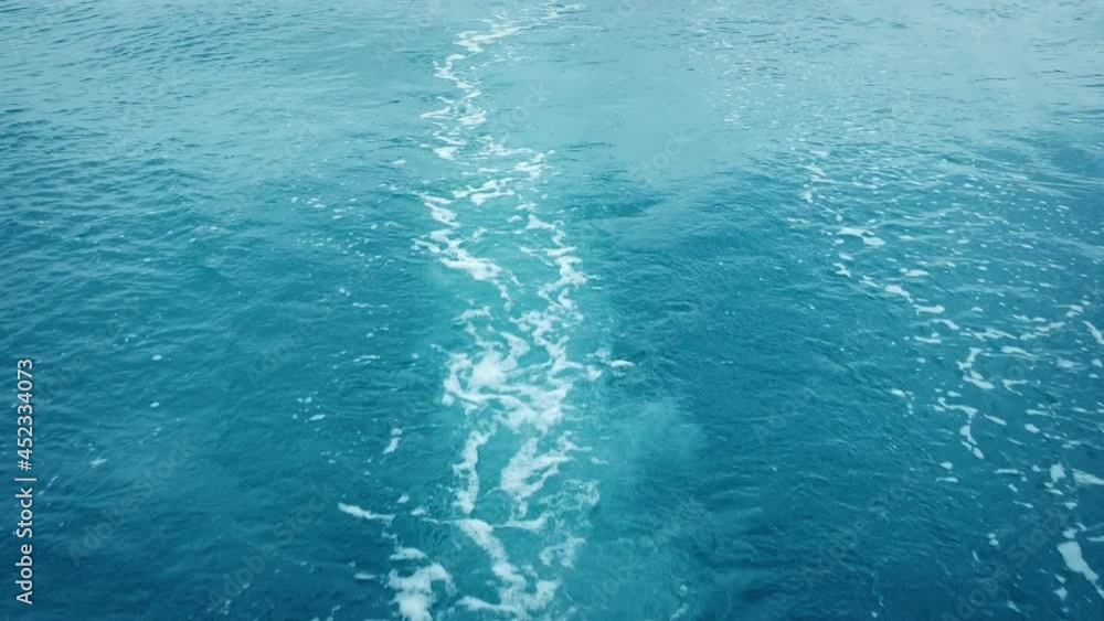 Wake At Back Of Sailing Boat Wake At Back Of Sailing Boat