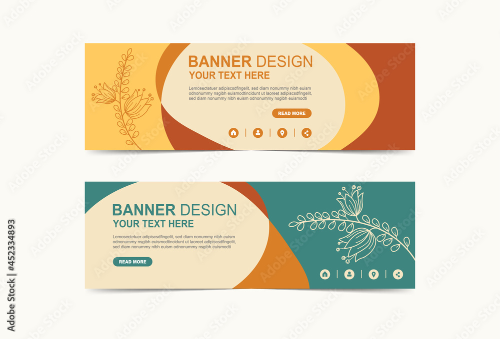 Fototapeta premium Abstract flower blossom banner and brouchure design