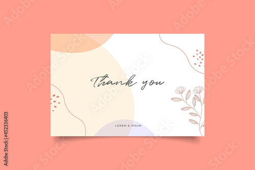 thank you card template minimalist background